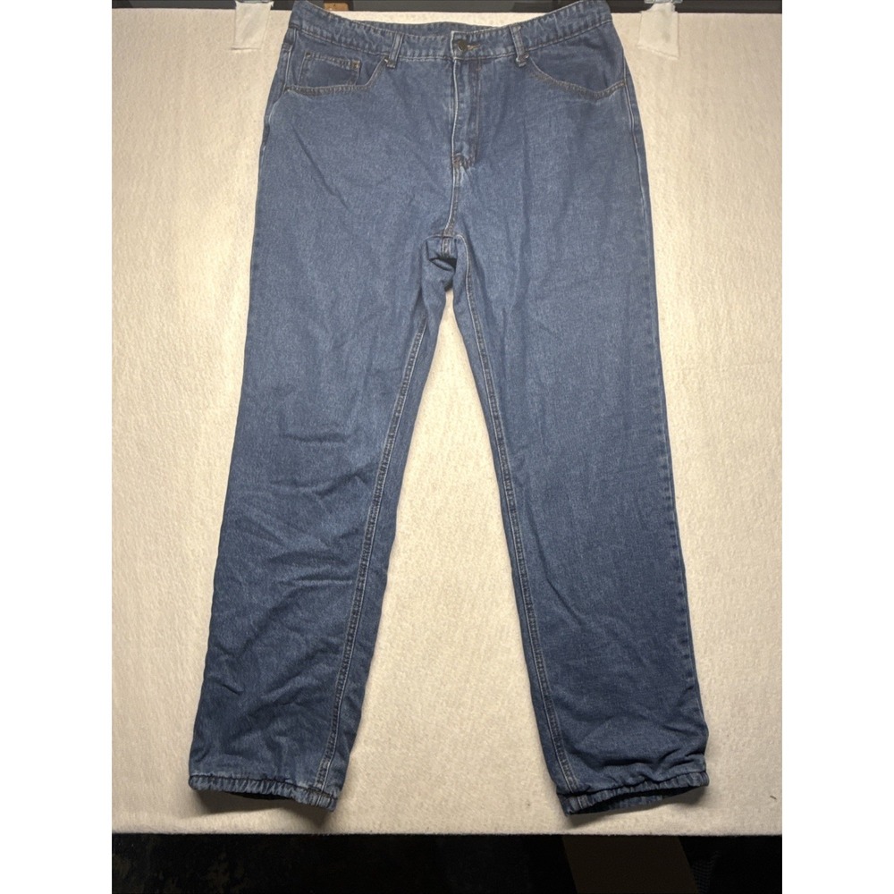 Victory Outfitters Men's Flannel Lined Blue Denim Jeans Size 36x34
